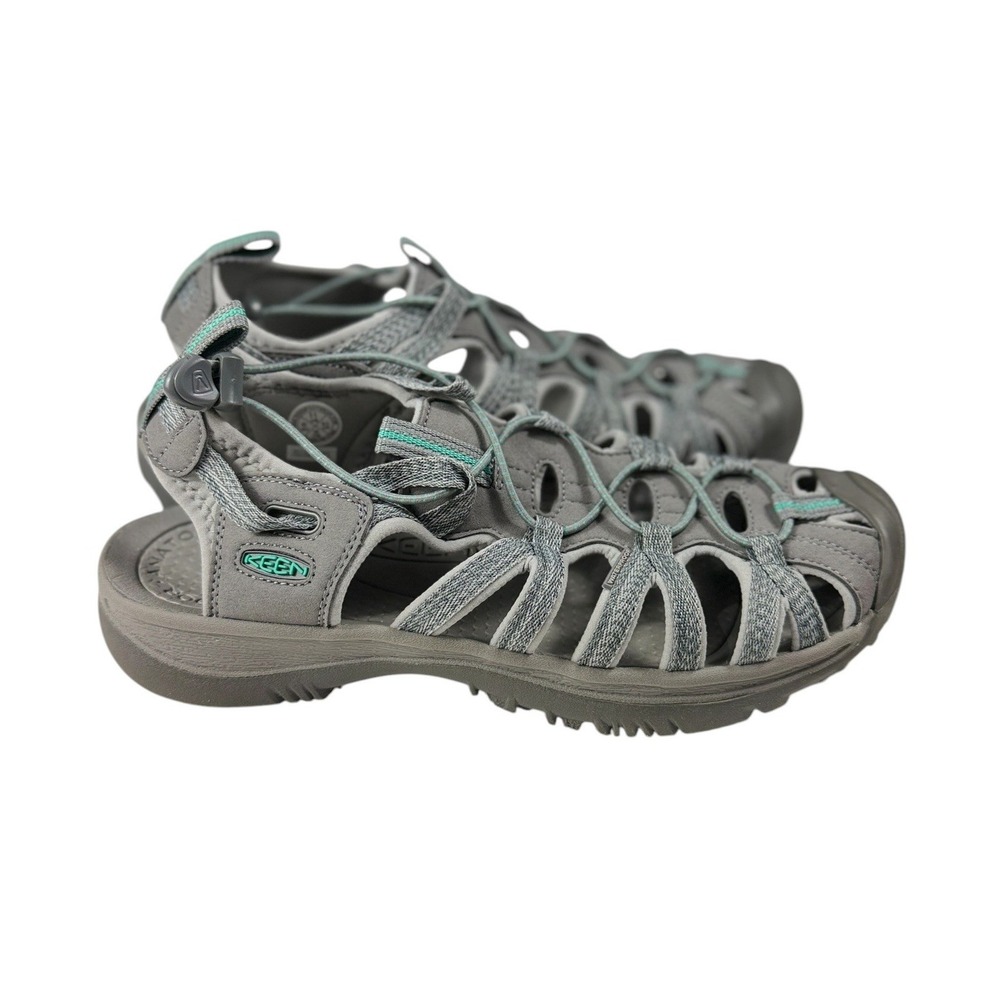 KEEN Whisper Womens Sandals Medium Grey Peacock Green 1022814 Size 11 NEW